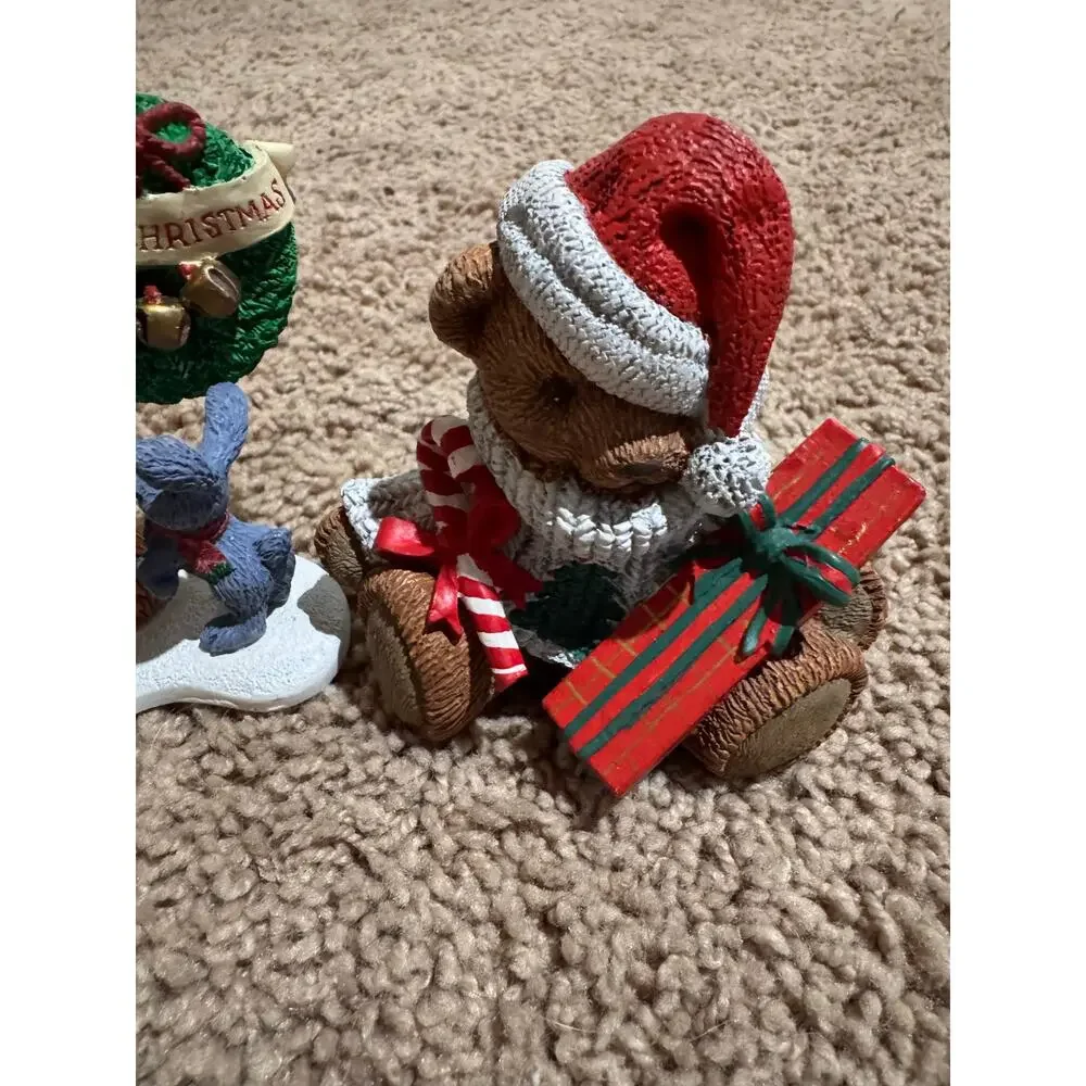 Set of 2 Vintage Teddy Bear Tales Figurines Holiday Christmas 4